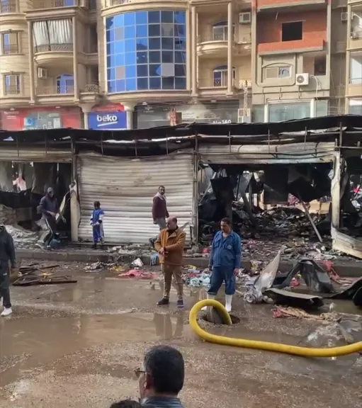 6 أكشاك تتحول إلى رماد.. انفجار أنبوبة غاز يتسبب في كارثة بالمنوفية والأهالي شقى عمرنا راح