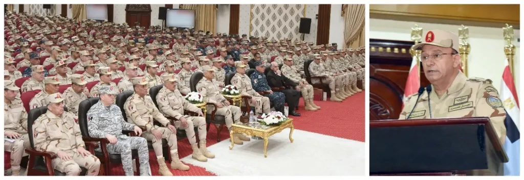 وزير الدفاع يلتقي قادة وضباط القوات المسلحة بالمنطقة المركزية العسكرية