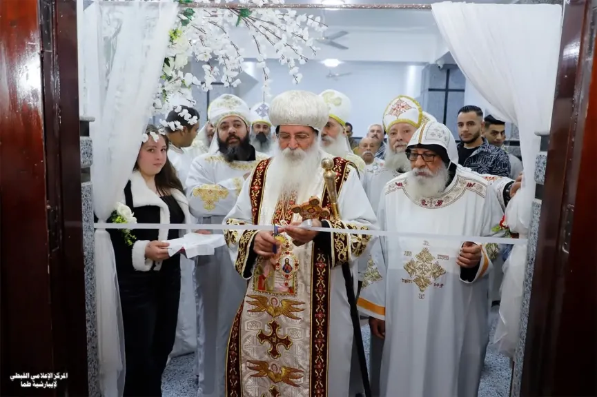الأنبا إسحق يدشن كنيسة ”البابا أثناسيوس وآباء مجمع نيقية” بإيبارشية طما