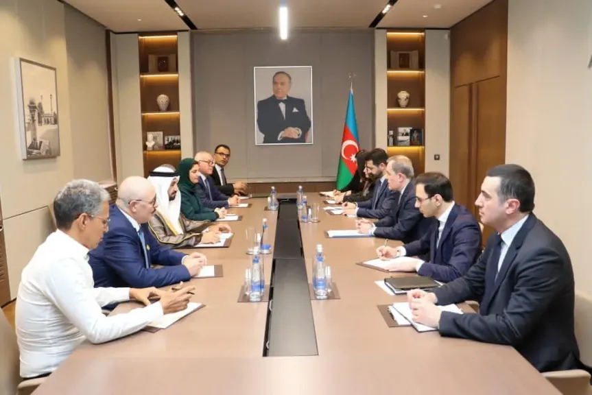 وزير خارجية جمهورية أذربيجان يستقبل رئيس البرلمان العربي في العاصمة باكو