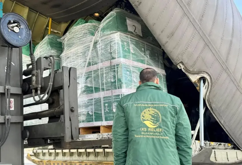 مطار العريش الدولي يستقبل الطائرة الإغاثية السعودية الـ81 وعلى متنها مواد إغاثية للشعب الفلسطيني في قطاع غزة