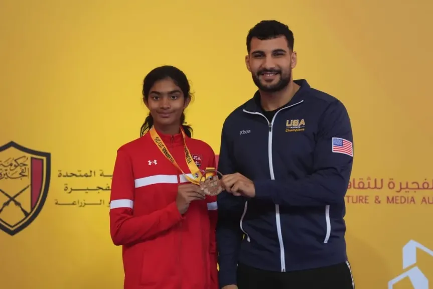 حازم أحمد يقود لاعبة المنتخب الأمريكي لحصد برونزية الدوري العالمي للكاراتيه بالفجيرة