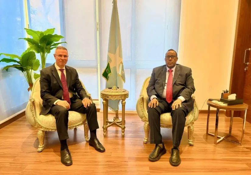 السفير قائد مصطفى يبحث مع مندوب الصومال بالجامعة العربية مستجدات الأوضاع الراهنة بالمنطقة  وتعزيز التعاون المشترك