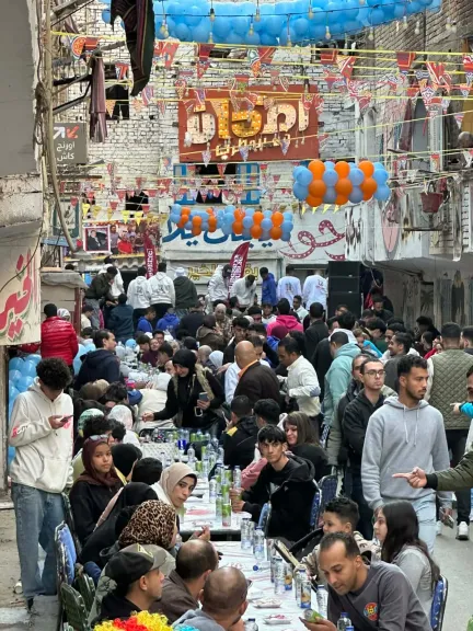 إفطار المطرية في 15 رمضان.. حضور كبير وأجواء مبهجة بين الأهالي