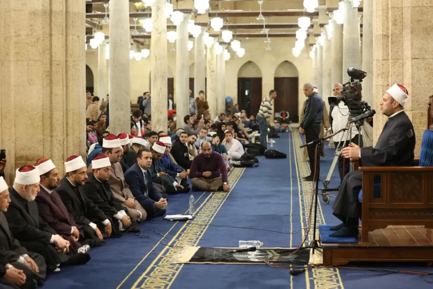 درس العشاء بالجامع الأزهر يتناول أسباب النصر في غزوة بدر الكبرى