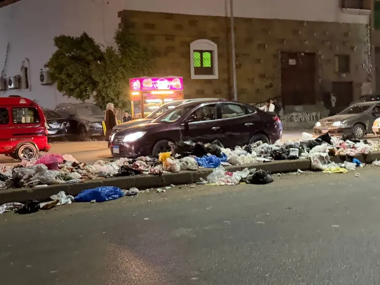 جانب من انتشار القمامة بالليبني فيصل