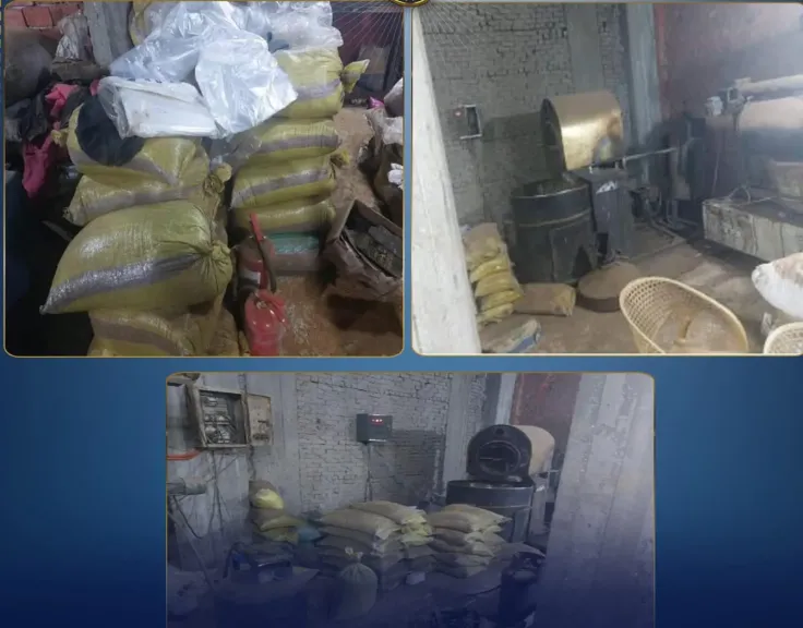 فضيحة البن المغشوش.. سقوط مصنع غير مرخص يخلط القهوة بمواد مجهولة بالخانكة