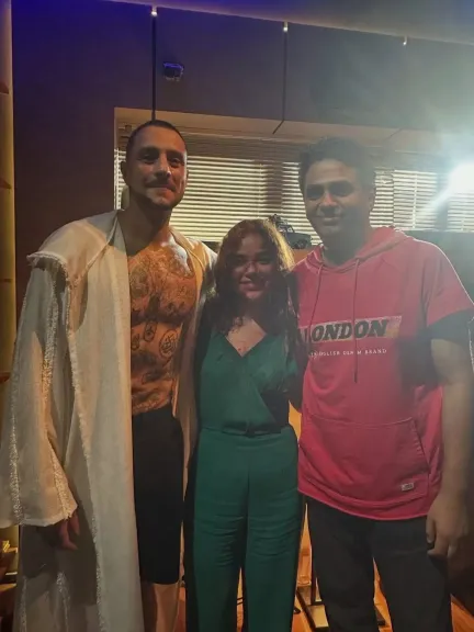 محمد صلاح العزب و غفران محمد،  وأحمد الفيشاوي 