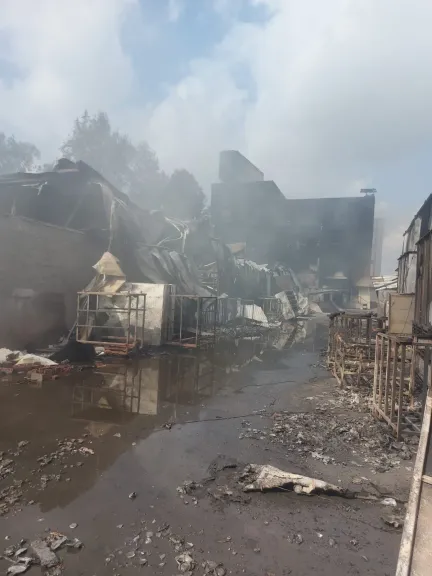 28 حالة اختناق وخسائر بالمليارات في حريق مصنع عقل لقطع غيار السيارات بطلخا