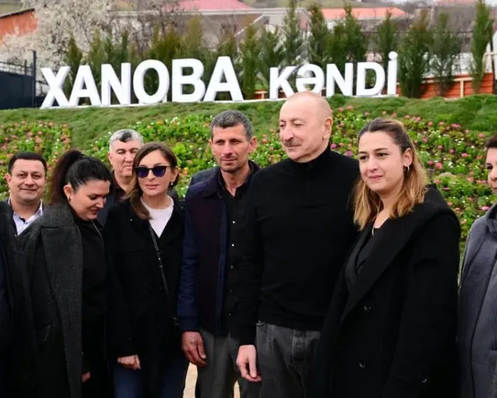 إلهام علييف وحرمه في زيارة ميدانية بمنطقة خوجافند