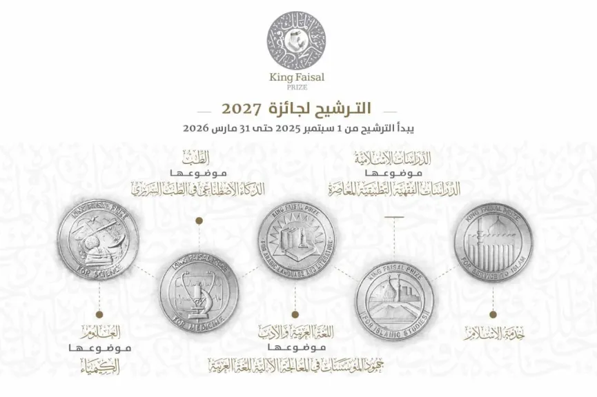 نهاية مارس ..آخر موعد لترشيحات جائزة الملك فيصل للعام 2027