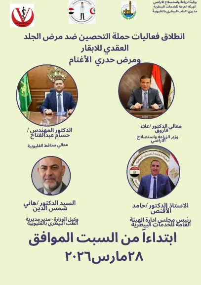 إنطلاق معركة التحصين بالقليوبية.. حملة شاملة لمواجهة الجلد العقدي وجدري الأغنام