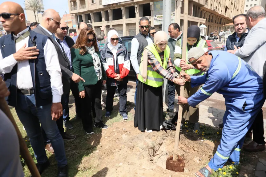 وزيرة التنمية المحلية تتفقد زراعة 9460 شجرة بالإسكندرية ضمن مبادرة 100 مليون شجرة