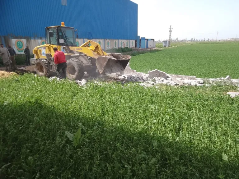 إزالة فورية لتعديات على الأرض الزراعية بمطوبس في كفرالشيخ