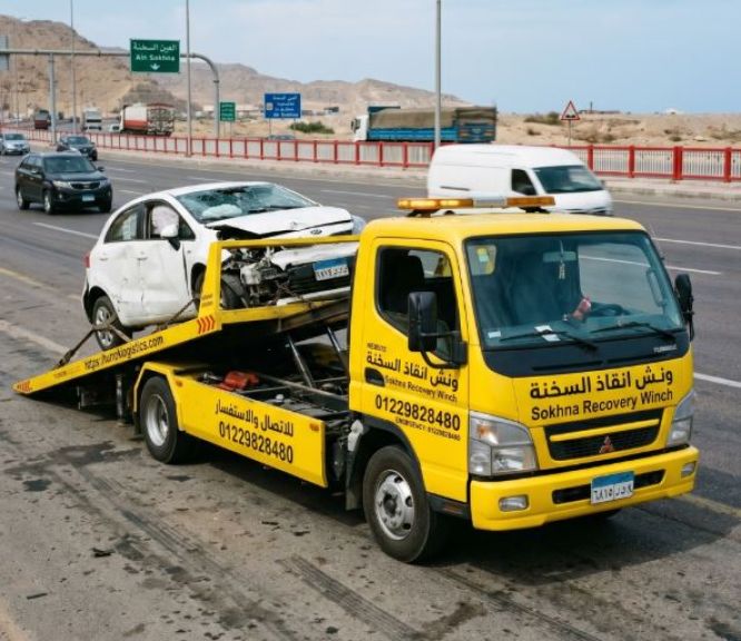 ونش انقاذ السخنة والجلالة | خدمة سحب سيارات 01229828480 باقل الاسعار