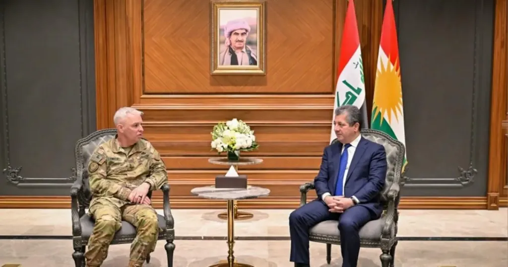 مسرور بارزاني يستقبل قائد قوات التحالف الدولي بالعراق