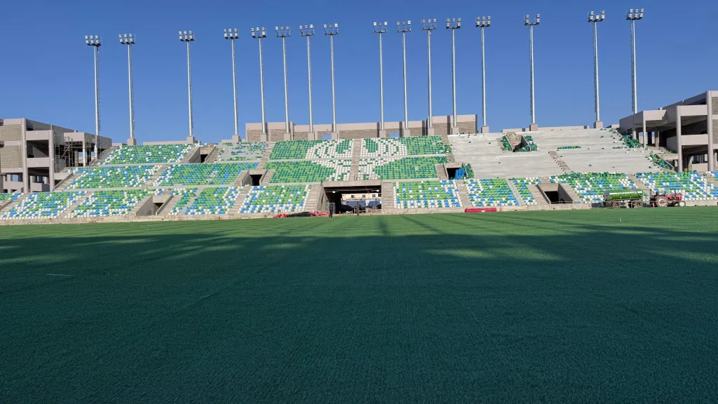 وزارة الشباب والرياضة تعلن الانتهاء من زراعة نجيل ستاد المصري الجديد ببورسعيد