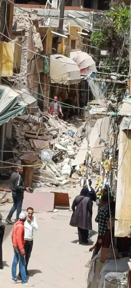 انهيار عقار خالي من السكان بمنطقة كليوباترا شرق الإسكندرية