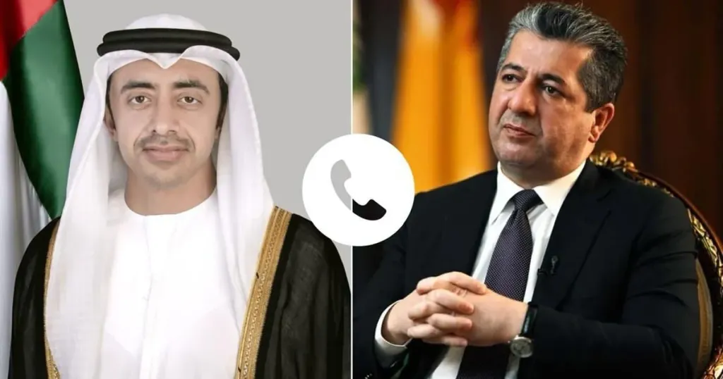 رئيس حكومة كوردستان ووزير خارجية الإمارات يبحثان العلاقات الثنائية وأمن المنطقة