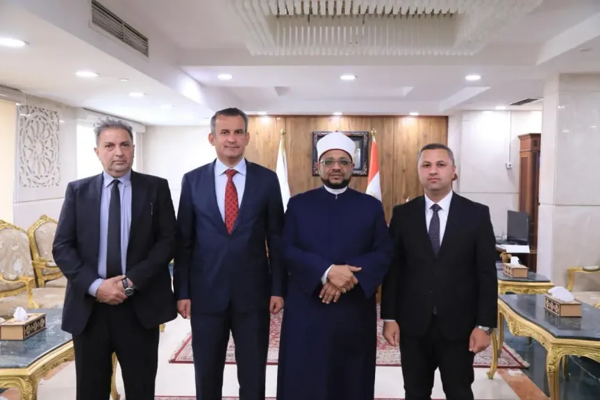 الجندي يستقبل وفد الأوقاف الدينيَّة بمحافظة أربيل العراقية لبحث التعاون الدعوي والعلمي