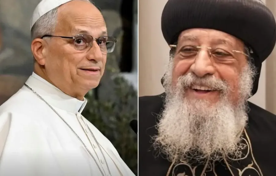 البابا لاون الرابع عشر والبابا تواضروس الثاني يبحثان تعزيز الحوار والصداقة بين الكنيستين