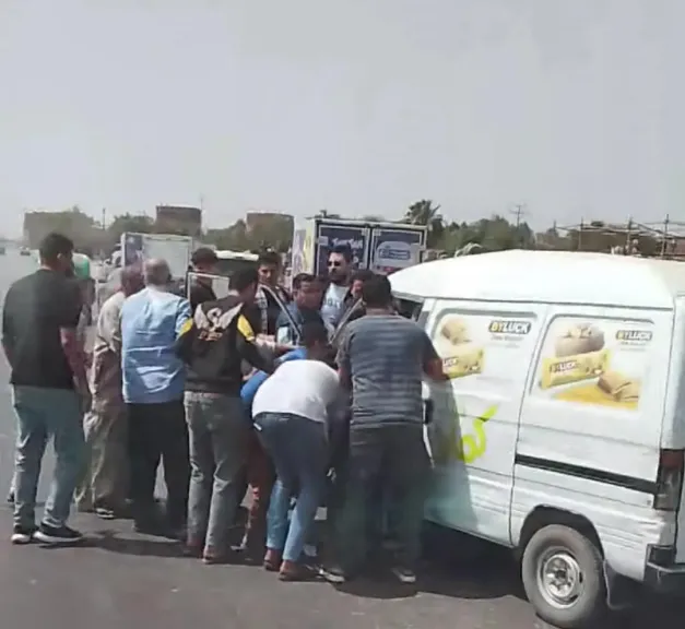 إصابة سائق في تصادم مروع بطريق الزراعي بقليوب