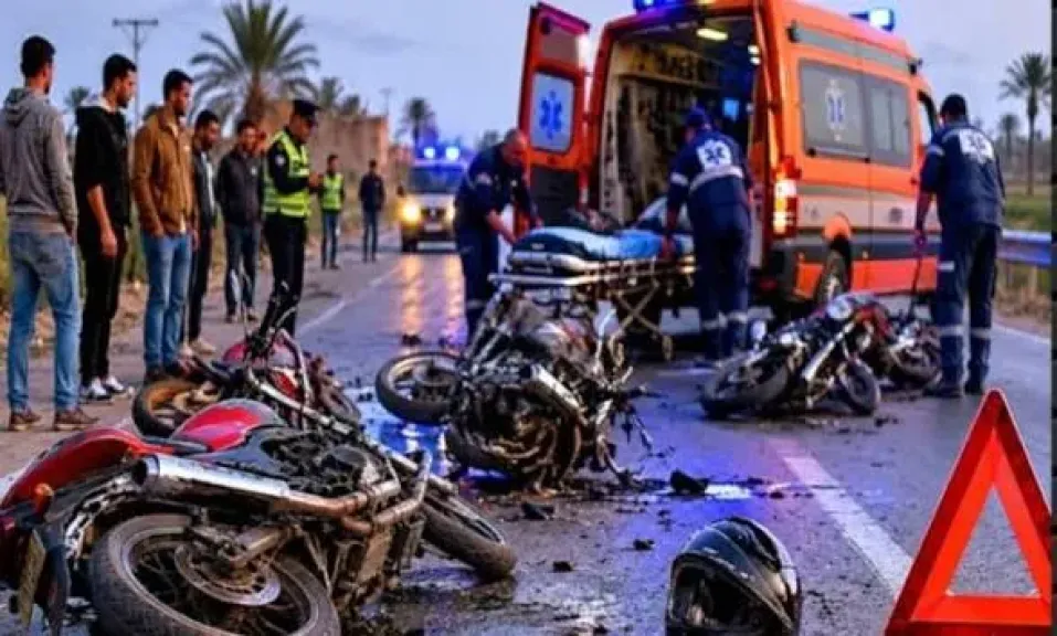 “رحلة موت على دراجتين”.. مصرع دليفري وإصابة طالبين في حادث مروع بشبين القناطر