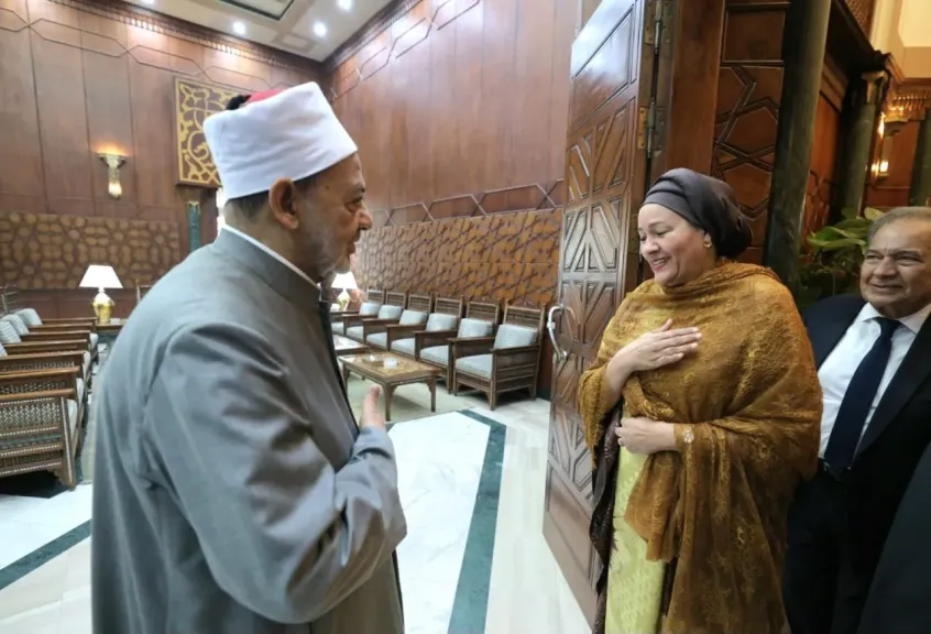 شيخ الأزهر ونائبة الأمين العام للأمم المتحدة يؤكدان ضرورة الاستفادة من الذكاء الاصطناعي في إطار منظومة أخلاقية تحفظ كرامة الإنسان