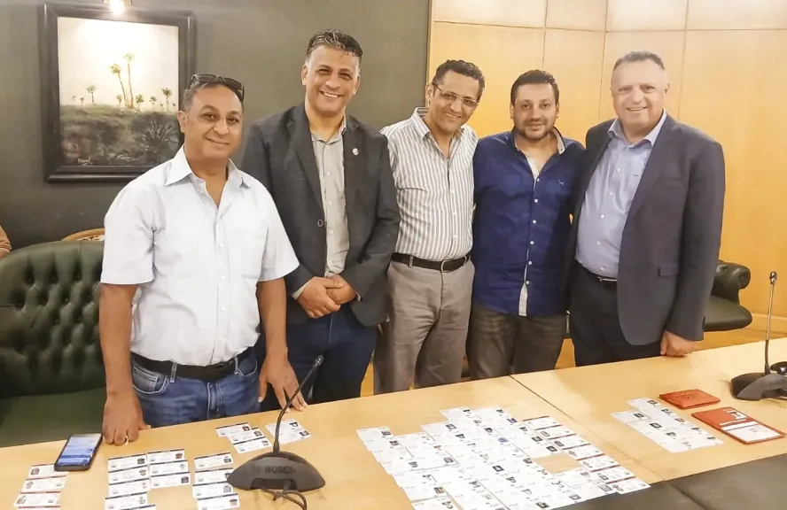 البلشي يبحث مع ناصر أبو بكر تعزيز التعاون النقابي ودعم الصحفيين الفلسطينيين في مصر