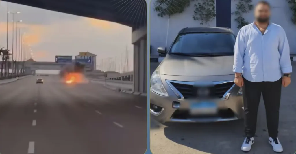 انحرف بسيارته نحوهما فأفقدهما التوازن..  القبض علي قائد سيارة ملاكي تسبب في اشتعال ومصرع شابين بطريق الإسكندرية بعد واقعة مروعة على الأسفلت
