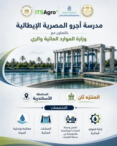 إطلاق 5 مدارس ”أجرو المصرية الإيطالية” للتكنولوجيا التطبيقية في تخصصات الموارد المائية والري العام الدراسي 2026 / 2027