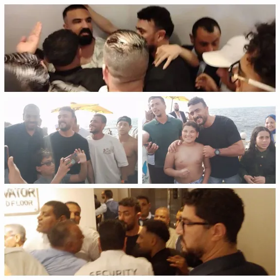 صور تذكارية وهتافات من الجمهور في استقبال أحمد العوضي بأحدى عروض” شمشون ودليلة ” بالإسكندرية