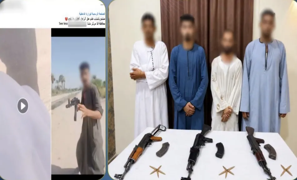 اشتباك بالرصاص في قنا.. سقوط مصاب وضبط 3 بنادق آلية بعد فيديو بث الرعب بين المواطنين