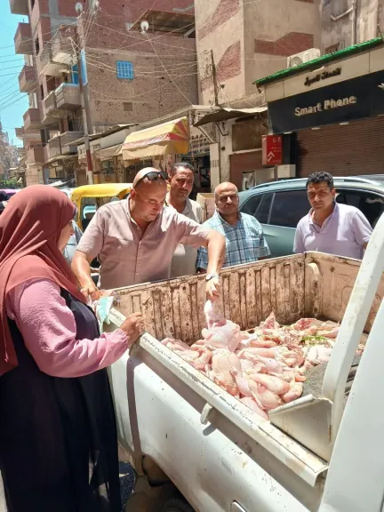 ضبط ربع طن دواجن غير صالحة للاستهلاك الآدمي بحي غرب شبين الكوم