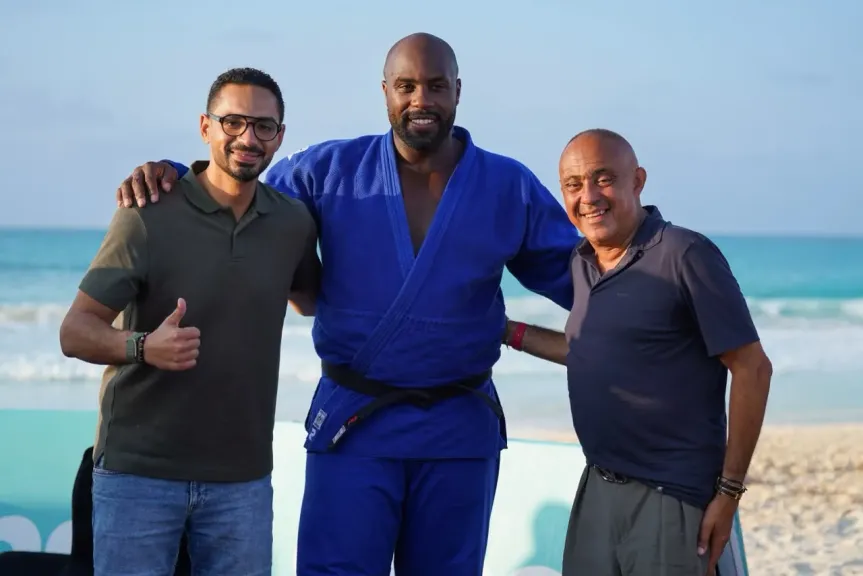 بحضور جوهر نبيل ومحمد يحيى لطفي ومحمد مطيع.. تيدي راينر مع أبطال مصر للجودو في العلمين