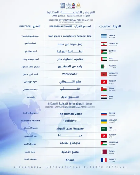 انطلاق مهرجان الإسكندرية المسرحي الدولي في دورته ال16..سبتمبر المقبل