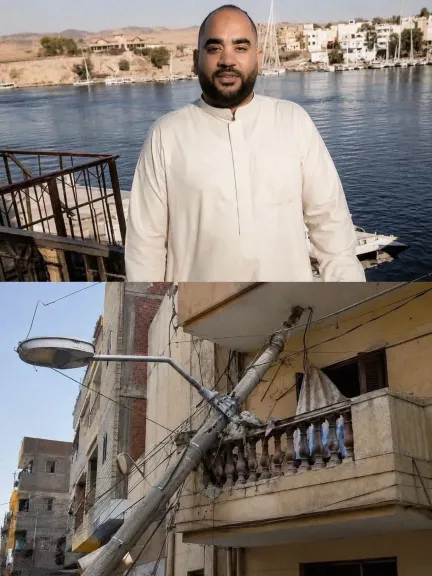 البلكونة تحولت لمسرح جريمة..  عامود إنارة يكتب نهاية شاب صعقا بالكهرباء بعد سقوطه على منزله في أسوان والمحافظ يحيل الواقعة للنيابة