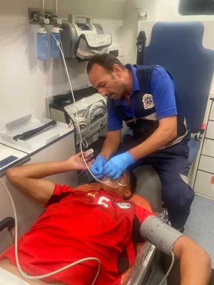 إصابة لاعب منتخب مصر خلال مواجهة ليبيا بتصفيات شمال أفريقيا تحت السن