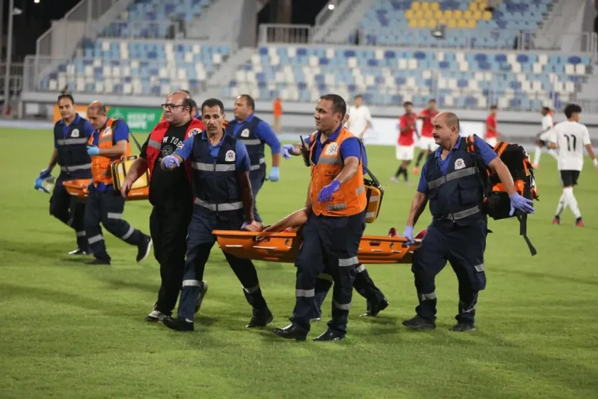 إصابة محمد رأفت لاعب منتخب الشباب بارتجاج في المخ