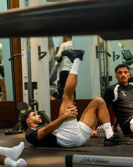 منتخب مصر يخوض تدريبات في الجيم استعدادا لمواجهة جنوب السودان