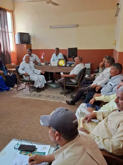 اجتماع موسع مع رؤساء الوحدات الزراعية لمتابعة أعمال دورة الحصر الحيازة