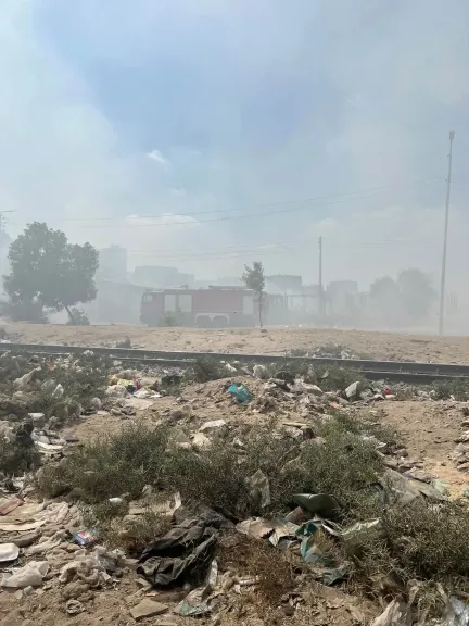 حريق يلتهم الهيش والبوص داخل أرض فضاء بالخانكة.. والدفع بـ4 سيارات إطفاء