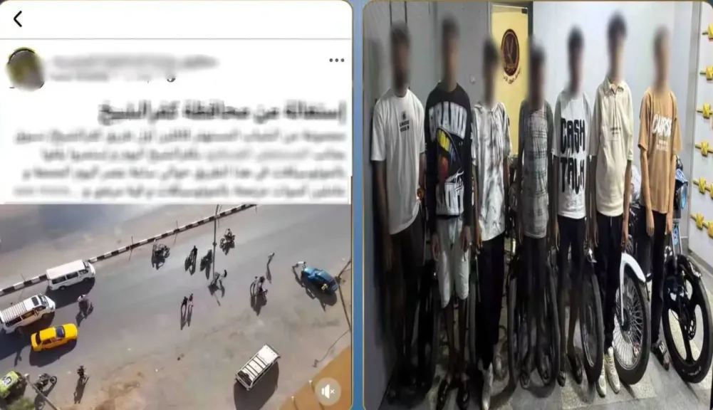 استعراض الموت.. ضبط 7 أشخاص استعرضوا بدراجات نارية بالطريق العام في كفر الشيخ