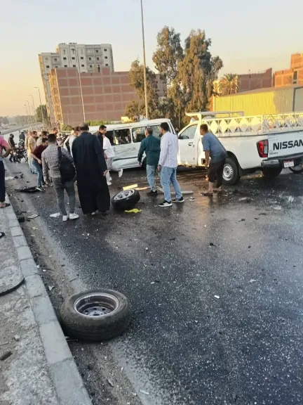 أسماء ضحايا حادث كوبري قها.. 7 وفيات و12 مصابًا في تصادم مروع على الزراعي