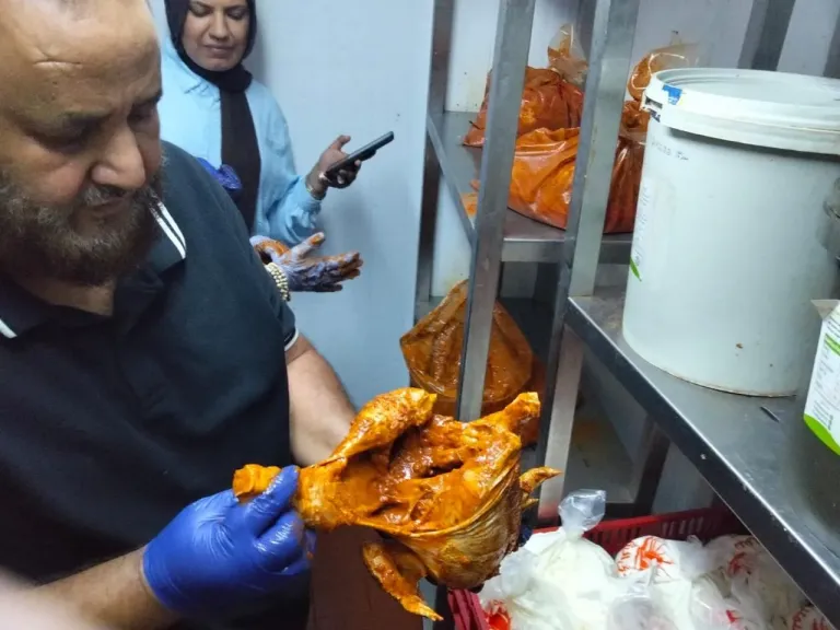 ضبط 190 كيلو بانيه ودجاج فاسد داخل مطعم شهير بأبشواي في الفيوم