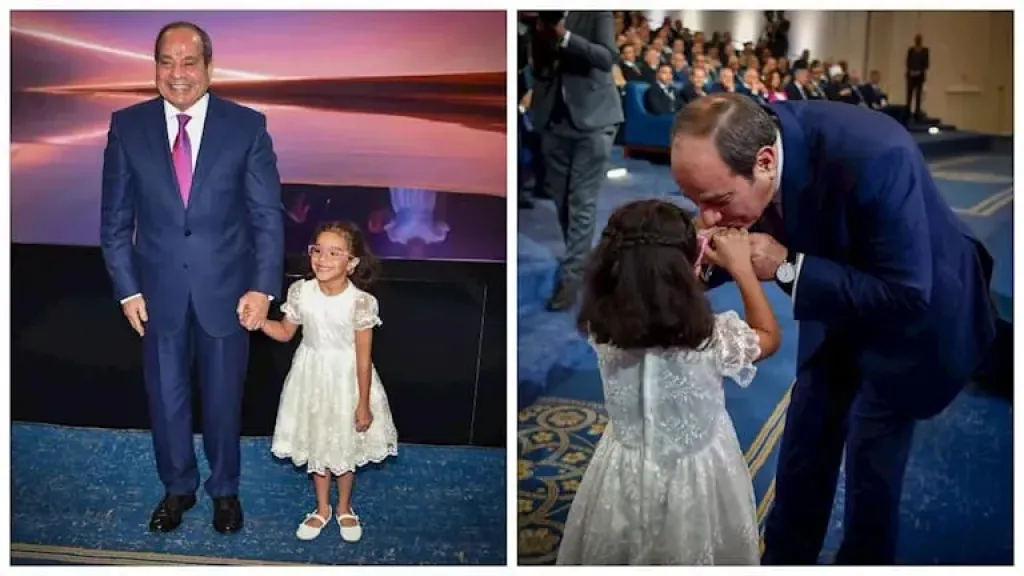 موهبة صغيرة.. طفلة تخطف القلوب بعد تحقيق أمنيتها ومصافحة الرئيس السيسي