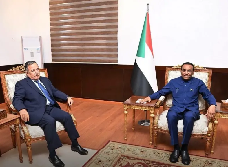 نبيل فهمي يلتقي رئيس الوزراء السوداني في الخرطوم لبحث جهود السلام والحوار الوطني