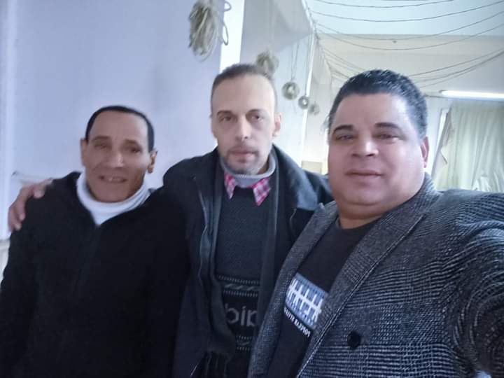 الشاعر السيد العبد مع سلامة أبو النجاة رئيس نادي أدب مطوبس